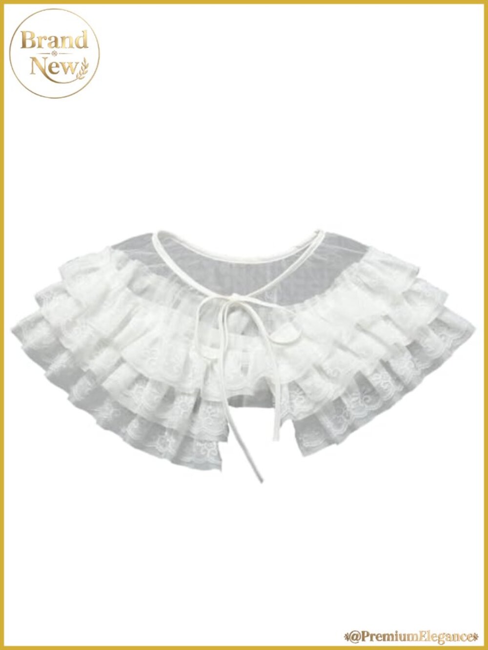 Women's Victorian Ruffled Pleated Collar Shawl Scarf Organza